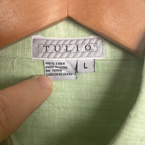 Tulio 100% Linen shirt, Mint Green - Picture 2 of 4